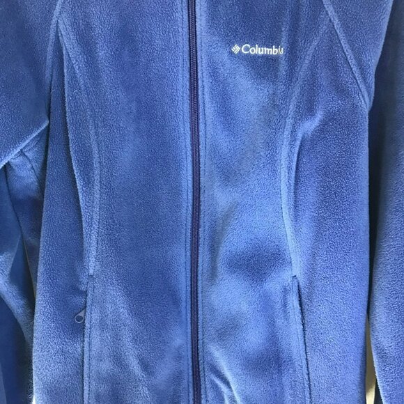 Columbia Fleece Jacket Full Front Zip Women's Size Small Blue Pockets Activewear - Picture 4 of 7